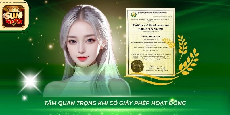 Giấy phép hoạt động Sumclub – Bảo chứng cho sự an toàn và minh bạch